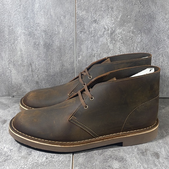 New In Box Clarks Chukka Boots Men’s Bushacre 2 Beeswax - Picture 3 of 9